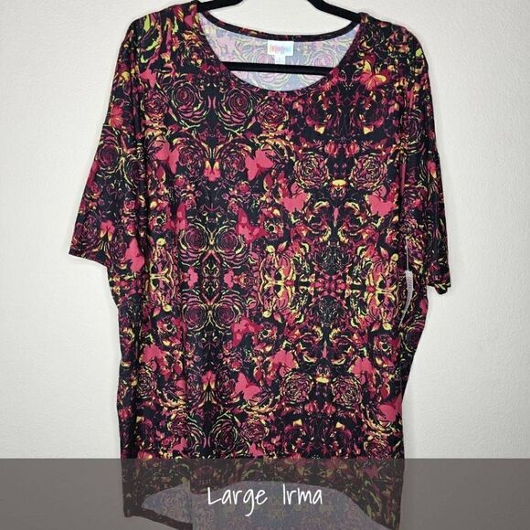 LuLaRoe Irma Tunic Large Butterflies NEW - Picture 1 of 2